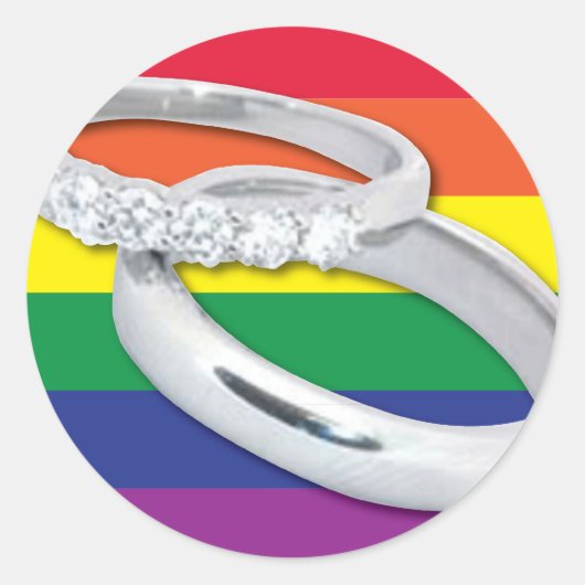 Gay Lesbian Wedding Ronde Sticker (Voorkant)