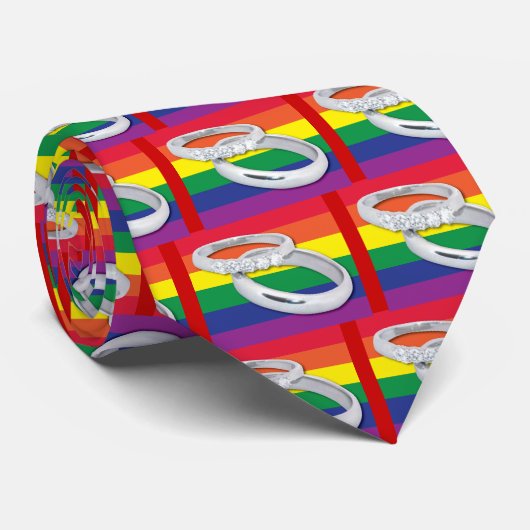 Gay Lesbian Wedding Stropdas (Opgerold)