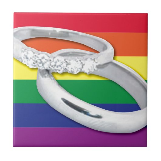 Gay Lesbian Wedding Tegeltje (Voorkant)