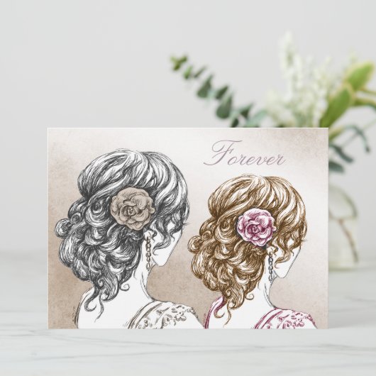 Gay Lesbian Wedding Uitnodiging (Staand voorkant)