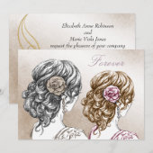 Gay Lesbian Wedding Uitnodiging (Voorkant / Achterkant)