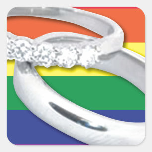 Gay Lesbian Wedding Vierkante Sticker