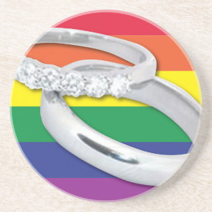 Gay Lesbian Wedding Zandsteen Onderzetter