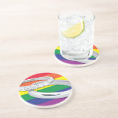 Gay Lesbian Wedding Zandsteen Onderzetter (Zijkant)