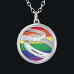 Gay Lesbian Wedding Zilver Vergulden Ketting<br><div class="desc">ontwerp voor de regenboogbruiloft</div>