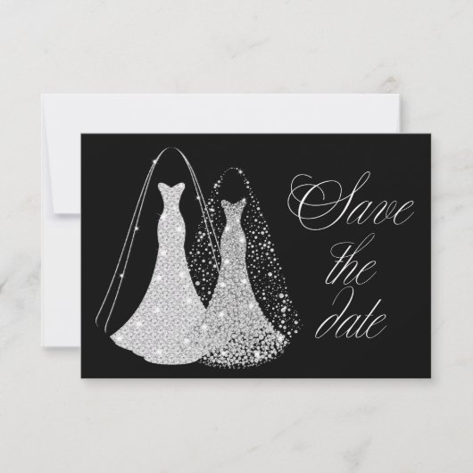 Gay Lesbisch Elegant Save the Date (Voorkant)