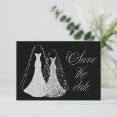 Gay Lesbisch Elegant Save the Date (Staand voorkant)