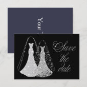 Gay Lesbisch Elegant Save the Date (Voorkant / Achterkant)