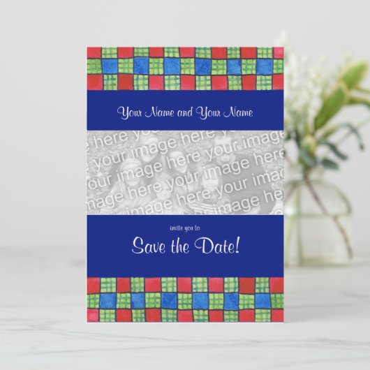 Gay/Lesbisch 'Save the Date' Fotokaart Uitnodiging (Staand voorkant)