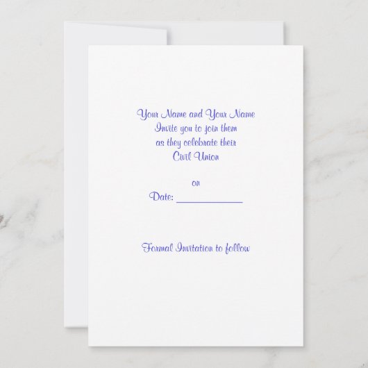 Gay/Lesbisch 'Save the Date' Fotokaart Uitnodiging (Achterkant)