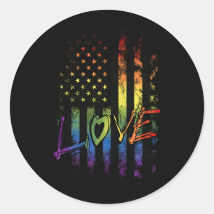 gay lesbisch trans bi pride lgbt regenboog amerika ronde sticker