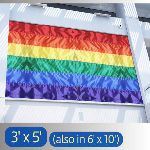 Gay LGBT Classic Regenboog Vlag Regenboog Stripes  Spandoek