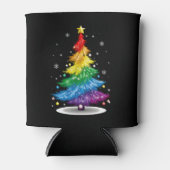 Gay LGBT Pride Rainbow Kerstboom Vrolijk Kerstfees Blikjeskoeler (Voorkant)
