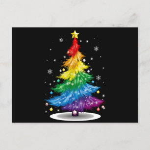 Gay LGBT Pride Rainbow Kerstboom Vrolijk Kerstfees Briefkaart