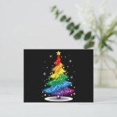 Gay LGBT Pride Rainbow Kerstboom Vrolijk Kerstfees Briefkaart (Staand voorkant)