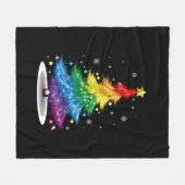 Gay LGBT Pride Rainbow Kerstboom Vrolijk Kerstfees Fleece Deken (Voorkant (Horizontaal))