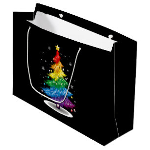 Gay LGBT Pride Rainbow Kerstboom Vrolijk Kerstfees Groot Cadeauzakje