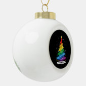 Gay LGBT Pride Rainbow Kerstboom Vrolijk Kerstfees Keramische Bal Ornament (Links)