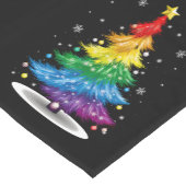 Gay LGBT Pride Rainbow Kerstboom Vrolijk Kerstfees Korte Tafelloper (Hoek)