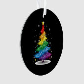 Gay LGBT Pride Rainbow Kerstboom Vrolijk Kerstfees Ornament (voorkant)