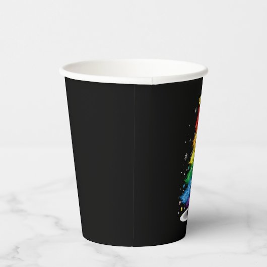 Gay LGBT Pride Rainbow Kerstboom Vrolijk Kerstfees Papieren Bekers (Rechts)