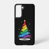 Gay LGBT Pride Rainbow Kerstboom Vrolijk Kerstfees Samsung Galaxy Hoesje (Achterkant)