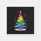 Gay LGBT Pride Rainbow Kerstboom Vrolijk Kerstfees Servet (Voorkant)