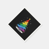 Gay LGBT Pride Rainbow Kerstboom Vrolijk Kerstfees Servet (Hoek)