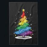 Gay LGBT Pride Rainbow Kerstboom Vrolijk Kerstfees Theedoek<br><div class="desc">Gay LGBT Pride Rainbow Kerstboom Vrolijk Kerstfeest</div>
