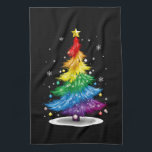 Gay LGBT Pride Rainbow Kerstboom Vrolijk Kerstfees Theedoek<br><div class="desc">Gay LGBT Pride Rainbow Kerstboom Vrolijk Kerstfeest</div>