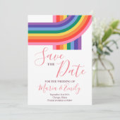 Gay LGBT Pride Rainbow Wedding Save The Date (Staand voorkant)