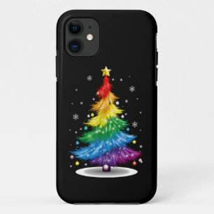 Gay LGBT Pride Regenboog Kerstboom Prettig Kerstfe Case-Mate iPhone Case