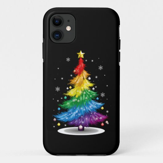 Gay LGBT Pride Regenboog Kerstboom Prettig Kerstfe Case-Mate iPhone Case (Achterkant)