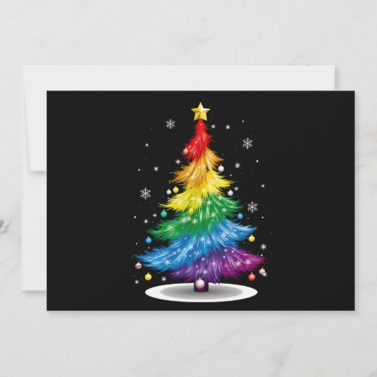 Gay LGBT Pride Regenboog Kerstboom Prettig Kerstfe Feestdagenkaart (Voorkant)