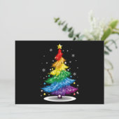 Gay LGBT Pride Regenboog Kerstboom Prettig Kerstfe Feestdagenkaart (Staand voorkant)