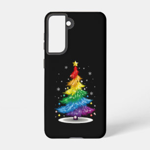 Gay LGBT Pride Regenboog Kerstboom Prettig Kerstfe Samsung Galaxy Hoesje
