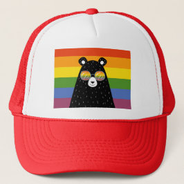 Gay LGBT Rainbow Pride Beer in bril Trucker Pet