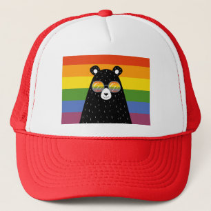 Gay LGBT Rainbow Pride Beer in bril Trucker Pet