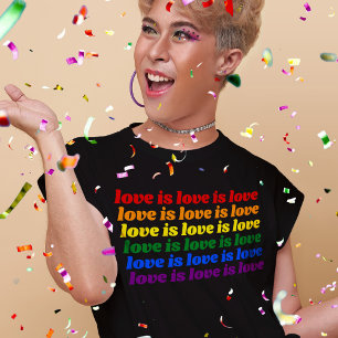 Gay LGBT Rainbow Pride Vlag Liefde Is Liefde T-shirt