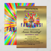 Gay LGBTQ Any Age Fabulous Rainbow Birthday Gold Kaart (Voorkant / Achterkant)