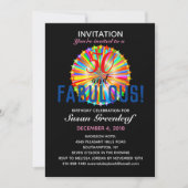 Gay LGBTQ Any Age Fabulous Rainbow Birthday Uitnod Kaart (Voorkant)