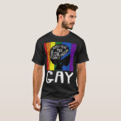 Gay LGBTQ Black Woman Afro Melanin Pride Rainbow F T-shirt (Voorkant volledig)