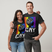 Gay LGBTQ Black Woman Afro Melanin Pride Rainbow F T-shirt (Unisex)