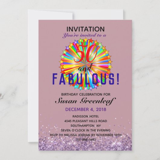 Gay LGBTQ Elke Leeftijd Fabulous Rainbow Birthday  Kaart (Voorkant)