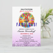 Gay LGBTQ Elke Leeftijd Fabulous Rainbow Verjaarda Kaart (Staand voorkant)