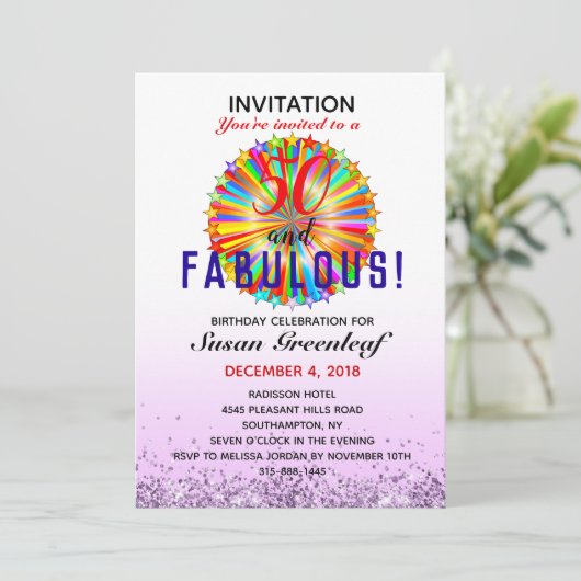 Gay LGBTQ Elke Leeftijd Fabulous Rainbow Verjaarda Kaart (Staand voorkant)