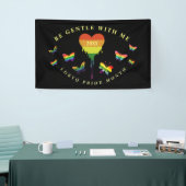 Gay LGBTQ Pride Month Rainbow Heart Butterflies Spandoek (Beurs)