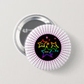 Gay LGBTQ Pride Stars Rainbow Ronde Button 5,7 Cm (Voorkant /achterkant)