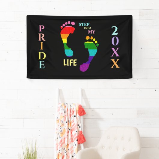 Gay LGBTQ Rainbow Pride Month Stap in mijn leven Spandoek (Insitu)