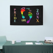Gay LGBTQ Rainbow Pride Month Stap in mijn leven Spandoek (Beurs)